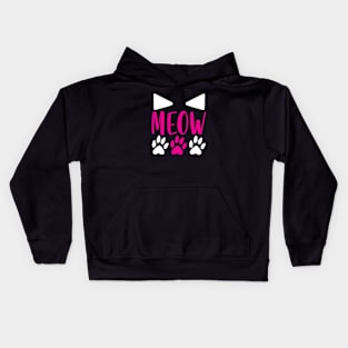 Meow Funny Cat Gift Kids Hoodie